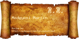 Medgyesi Martin névjegykártya